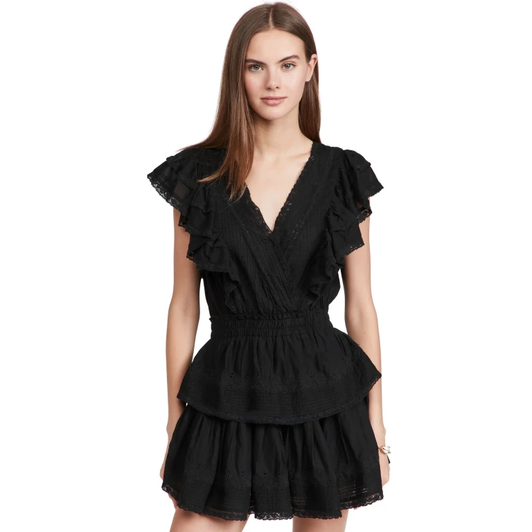 LoveShackFancy Gwen Dress Black L