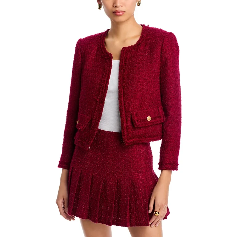 Alice and Olivia Landon Cropped Tweed Jacket
