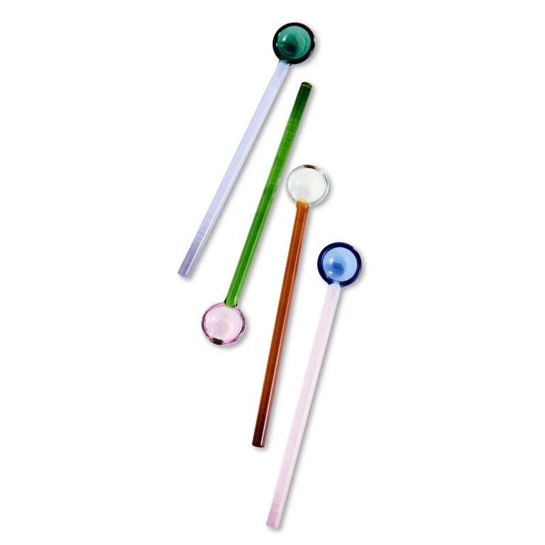 FAZEEK Glass Teaspoons Multi One Size