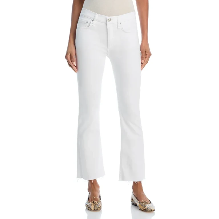 rag & bone Flexi Peyton High Rise Ankle Bootcut Jeans in Optic White