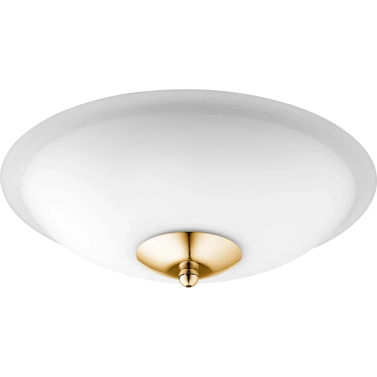 Quorum 2-Light Ceiling Fan Light Kit in Aged Brass with Satin Opal