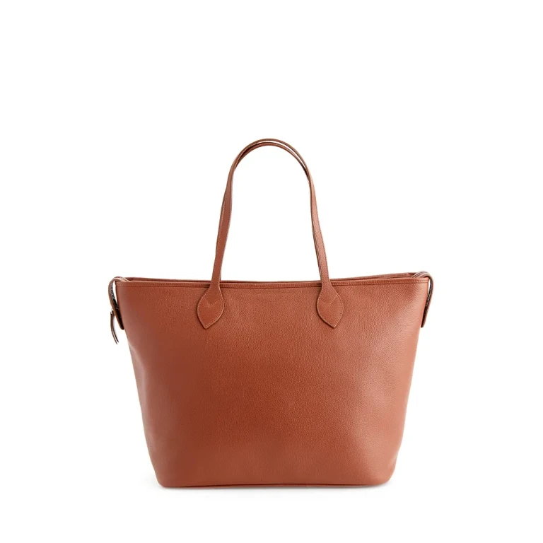 Royce New York Pebble Grain Leather Wide Tote