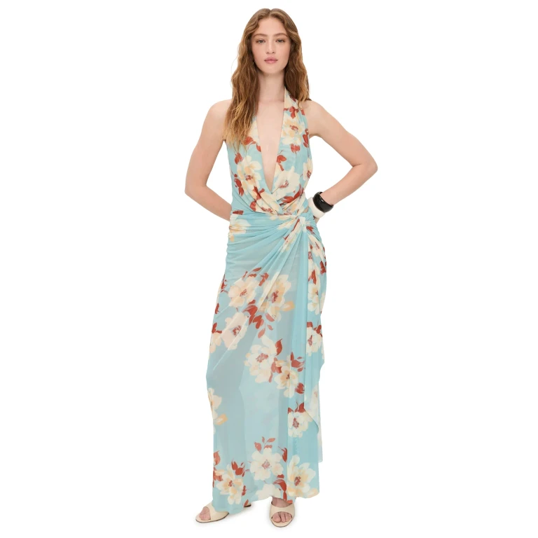 Bec + Bridge Calliope Drape Maxi Dress Sonara Floral 12