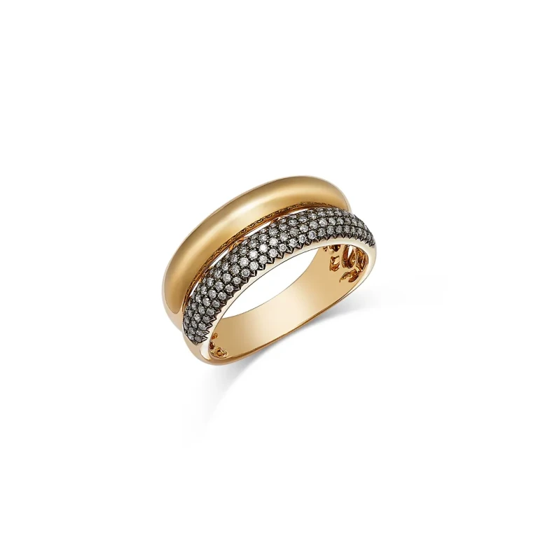 Diamond Double-Row Ring in 14K Yellow Gold, 0.31 tcw