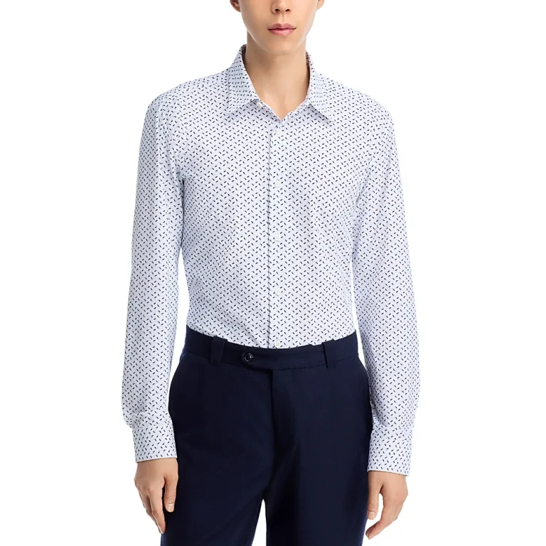 Boss Roan Slim Fit Stretch Button-Front Shirt