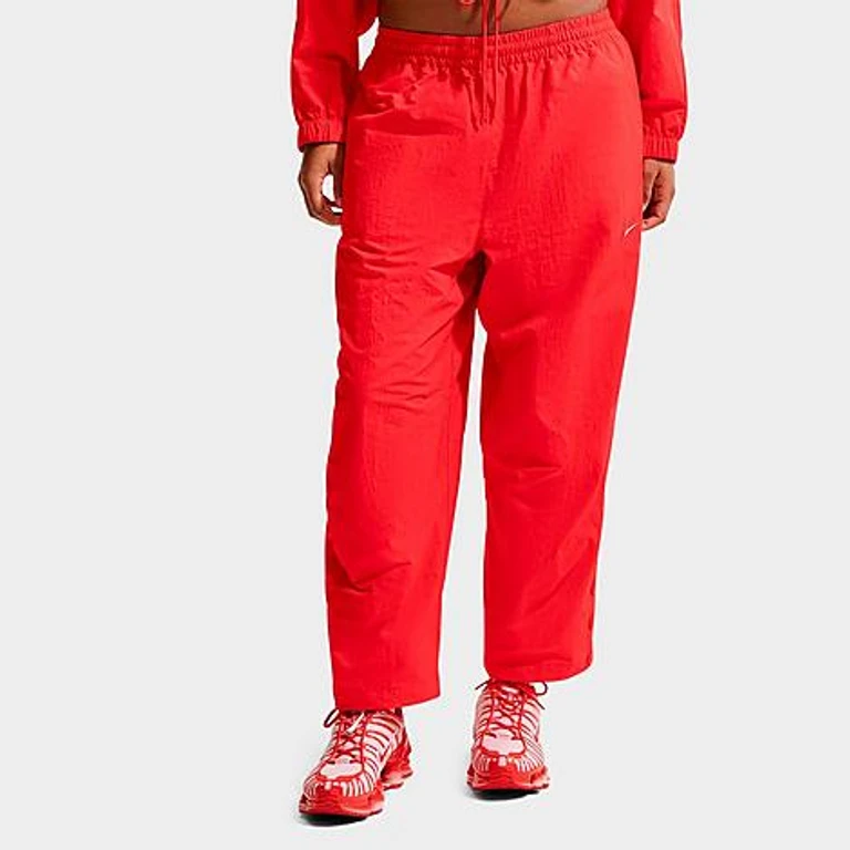 Nike Women's Sportswear Oversized High-Waisted Woven Pants in Light Crimson/Sail Size: XS