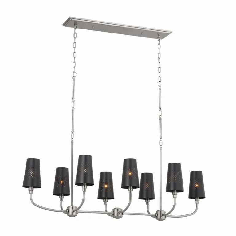 Classic Pewter Linear Chandelier from the Adeena Collection