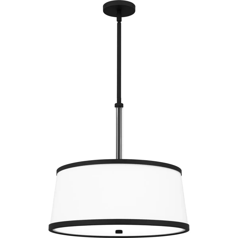 Matte Black Four Light Pendant from the Kylen Collection