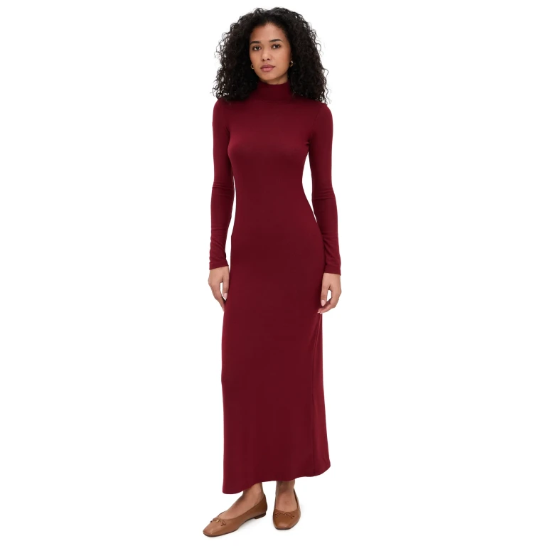 Leset Lauren Turtleneck Maxi Dress Pinot XL