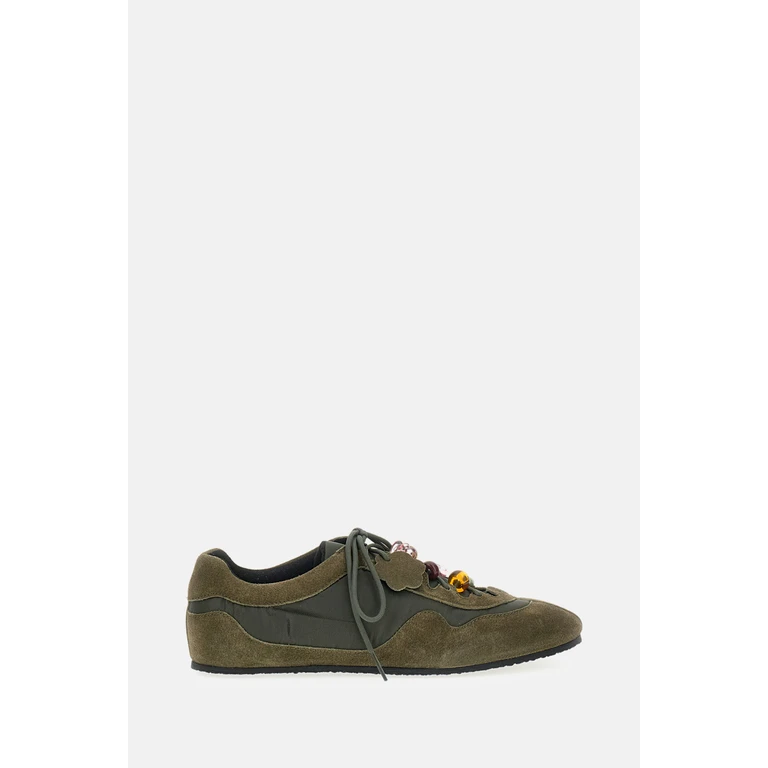 CECILIE BAHNSEN Sneakers Green Suede Leather - Women