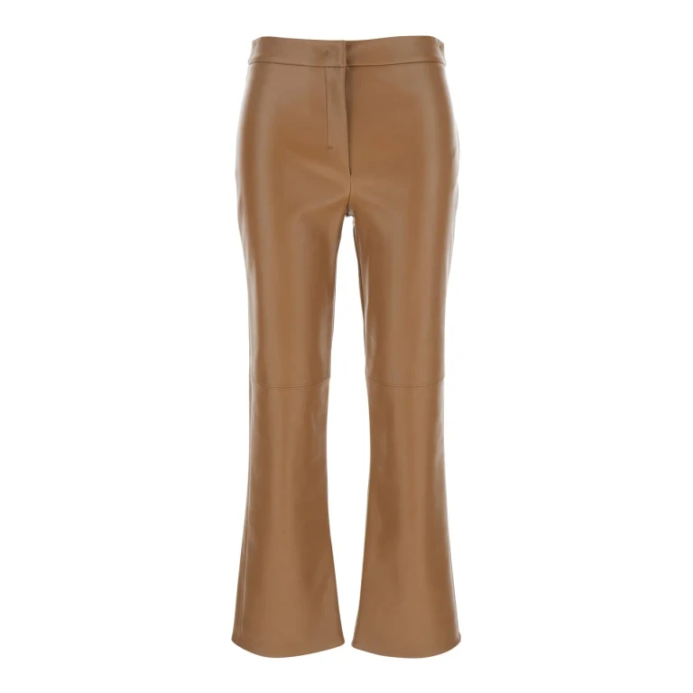 'S Max Mara sublime Brown Flared Pants In Ecoleather Woman