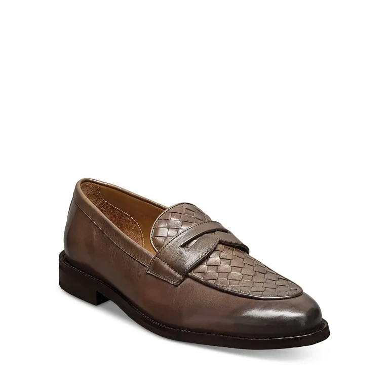 Allen Edmonds 남성 Como 레더 위븐 슬립온 로퍼