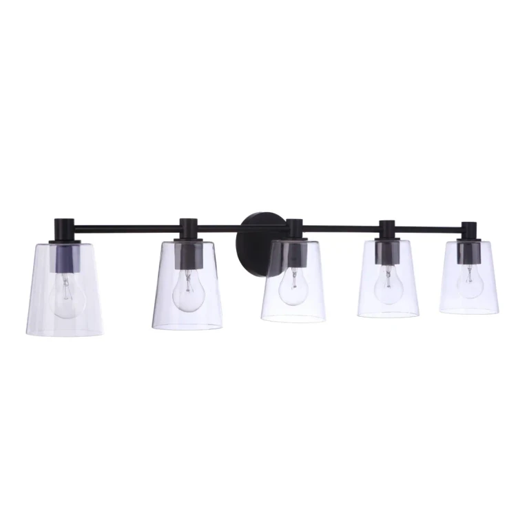 Emilio 5-Light Bathroom Vanity Light in Flat Black