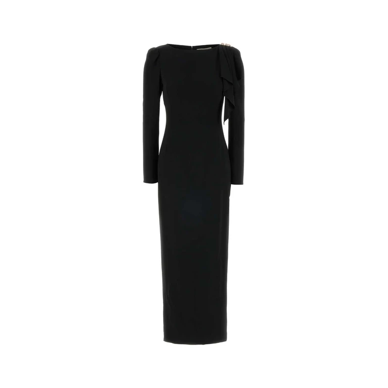 Alessandra Rich Black Cady Long Dress Abiti - Women