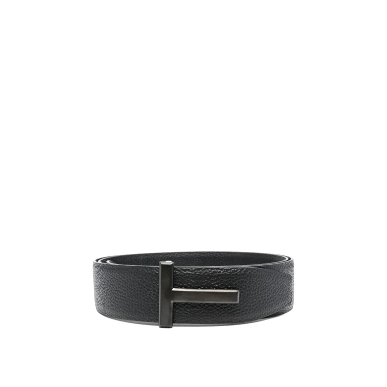 Cintura in pelle con fibbia logo Tom Ford