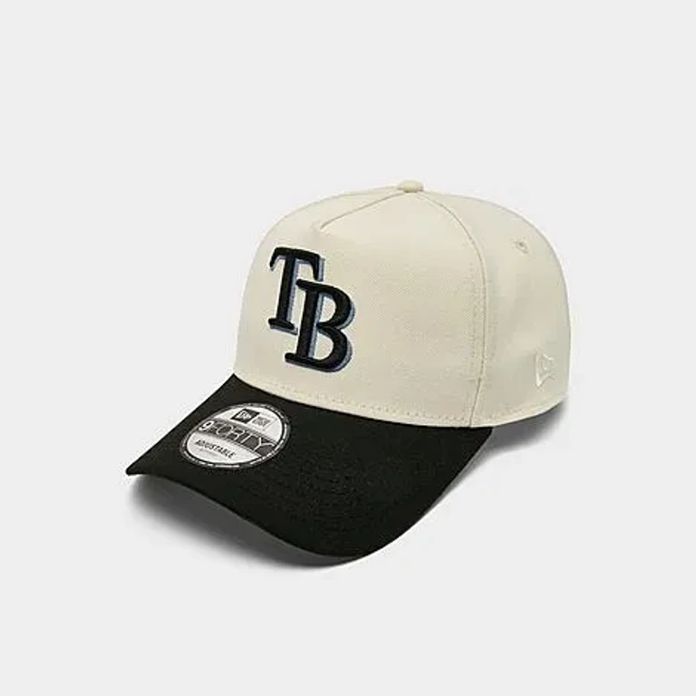New Era Tampa Bay Rays MLB 9FORTY Snapback Hat in Chrome/Black