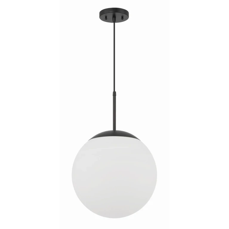 Flat Black One Light Pendant from the Gaze Collection