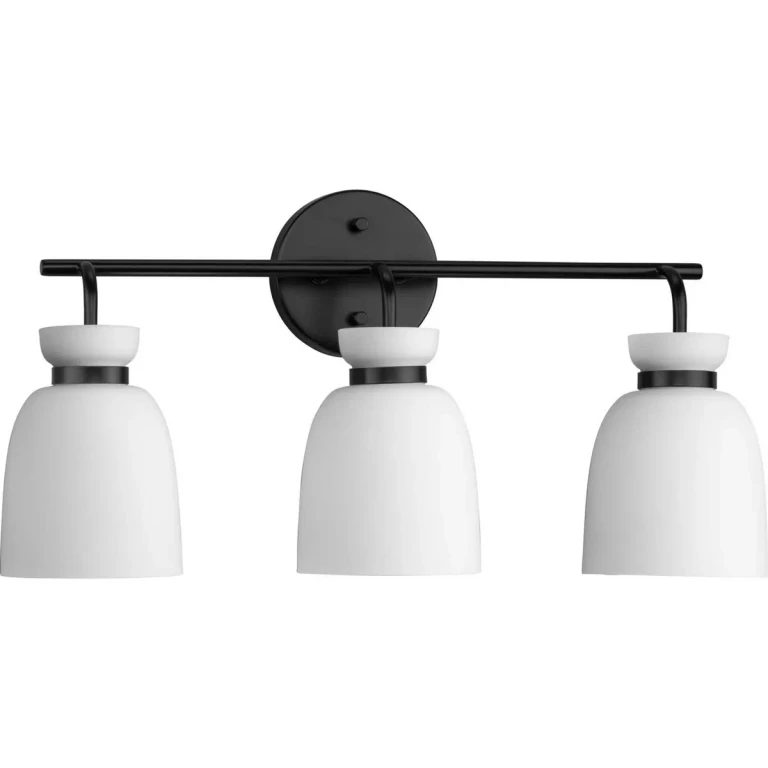 Matte Black Three Light Bath & Vanity from the Lexie Collection