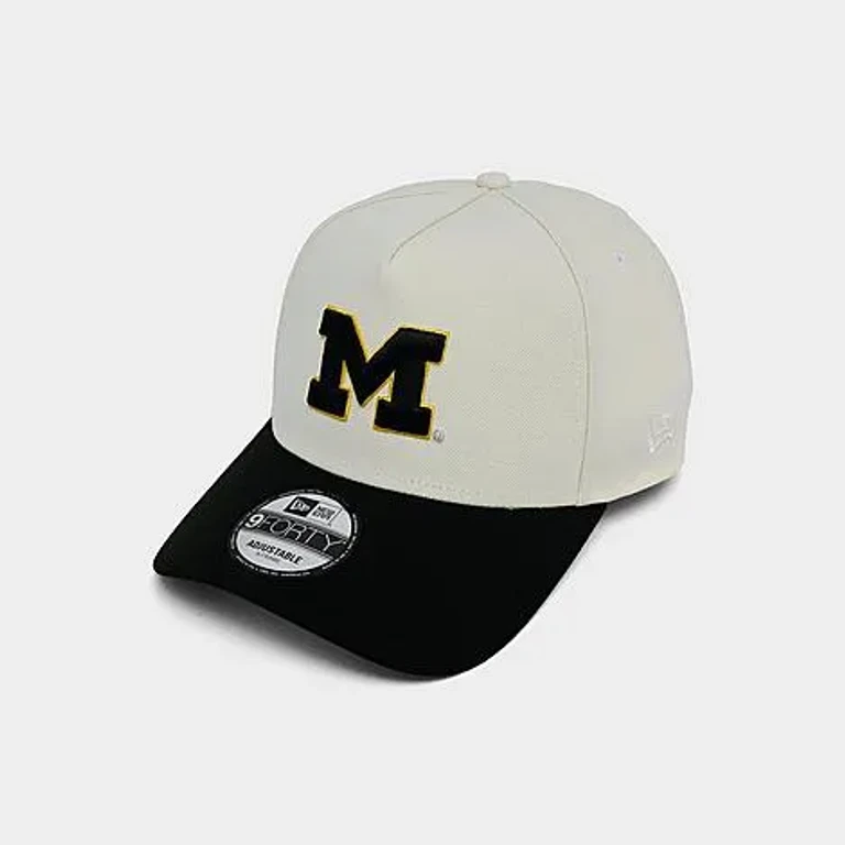 New Era Michigan Wolverines 9FORTY Snapback Hat in Chrome/Black
