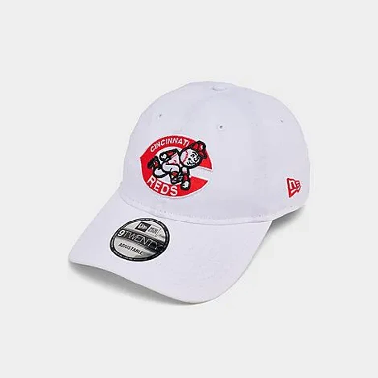 New Era Cincinnati Reds MLB Cooperstown Core 9TWENTY Classic Strapback Hat in White/Red