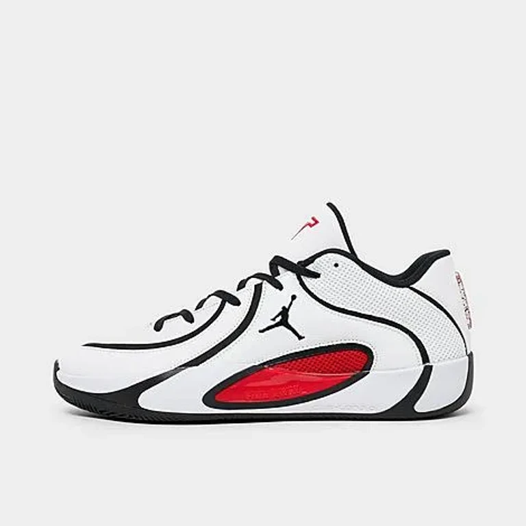 Jordan Men's Tatum 4 Basketball Shoes in White/University Red/Black Size: 7.5