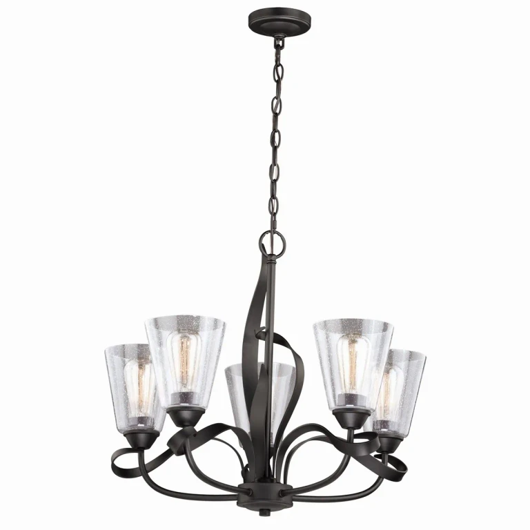 Oil Rubbed Bronze Five Light Chandelier from the Cinta Collection