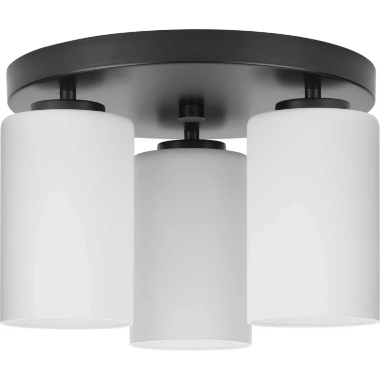 Matte Black Three Light Flush Mount from the Cofield Collection