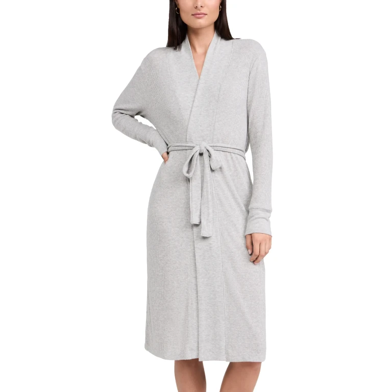 PJ Salvage Textured Essentials Robe Heather Grey M