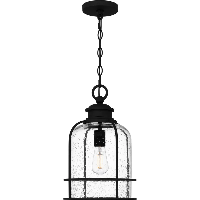 Earth Black One Light Outdoor Hanging Lantern from the Bowles Collection