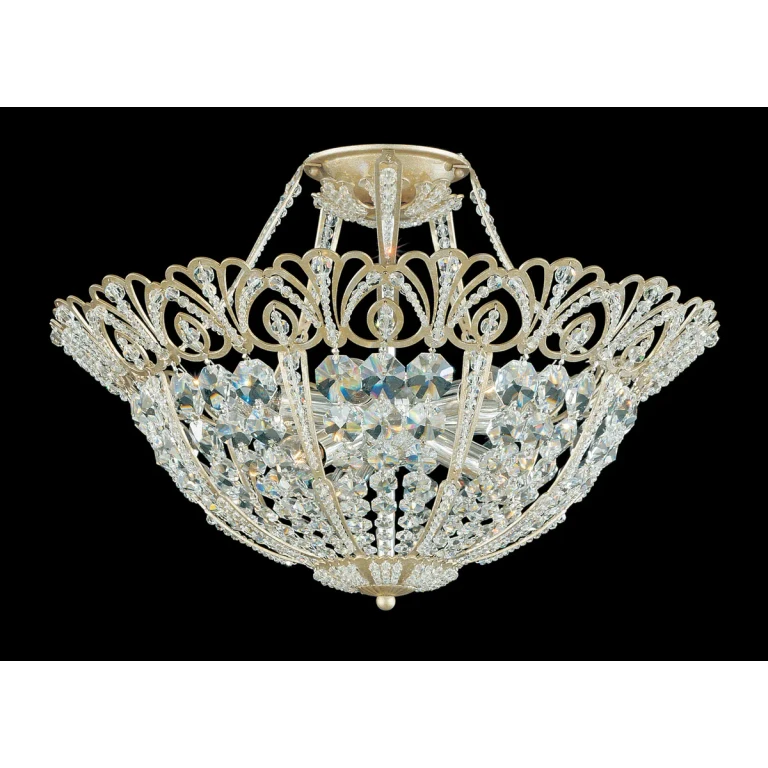 Rivendell 6-Light Semi-Flush Ceiling Light in Antique Silver