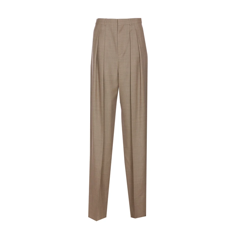 Saint Laurent Wide-leg In Wool Caviar Pants