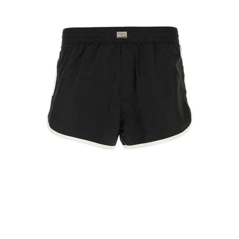 Dolce & Gabbana Black Polyester Swimming Shorts