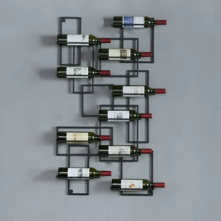 10-Bottle Modern Geometric Wall Mounted Wine Rack