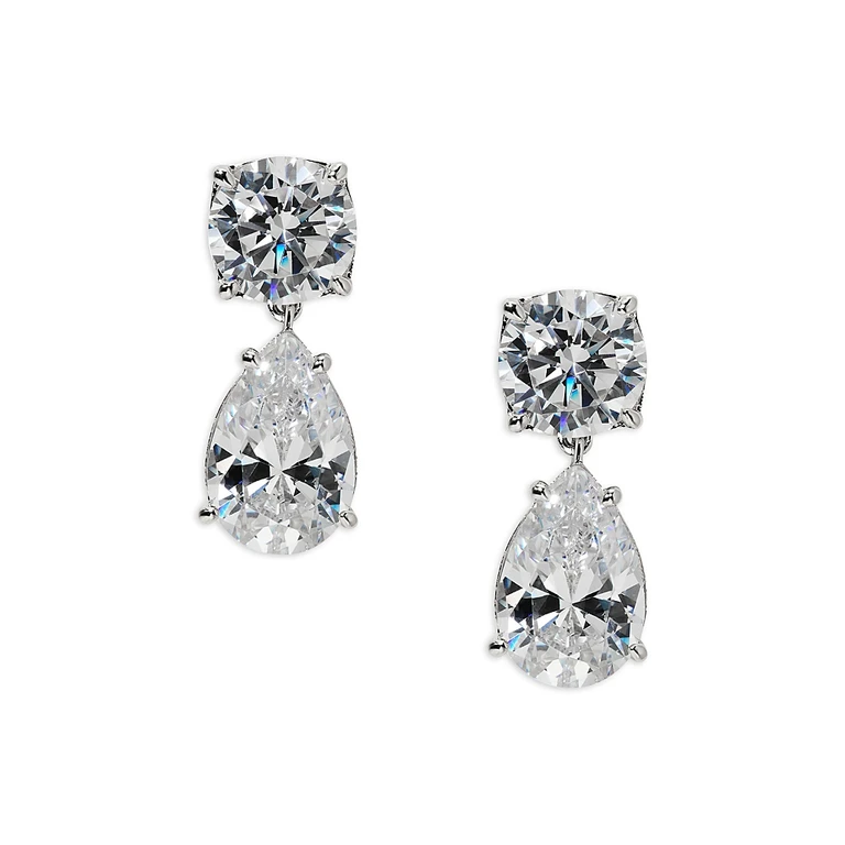 Nadri Maiden Cubic Zirconia Pear Shape Drop Earrings