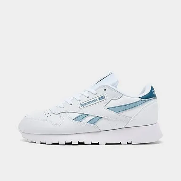 Reebok Big Kids Classic Leather Casual Shoes in Footwear White/Footwear White/Reebok Rubber Gum 2 Size: 4.0