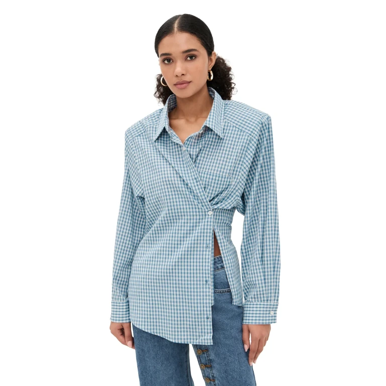 Lioness Notting Hill Shirt Baby Blue Check S