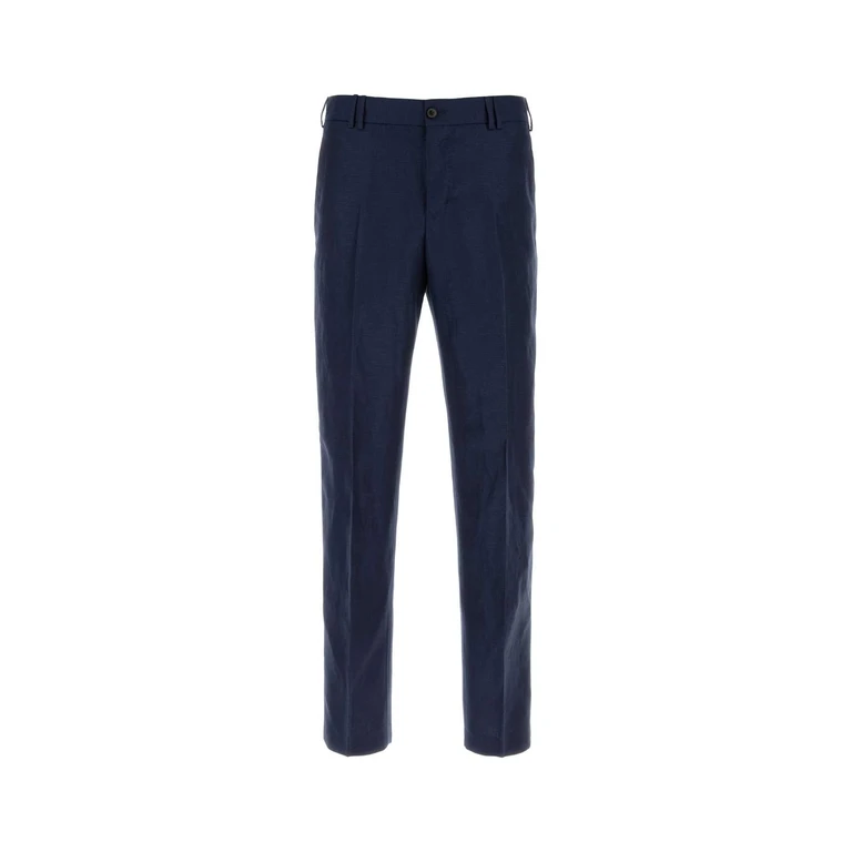 Pt Torino Blue Wool Blend Michael Pant 0360 Exterior: Virgin Linen Pantaloni - Men