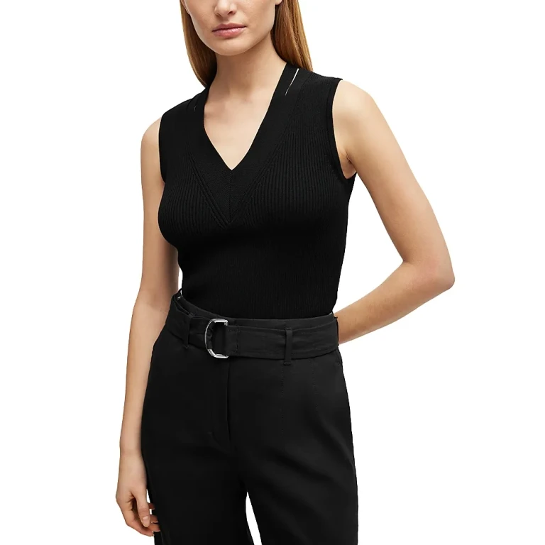 Boss Fality Rib Knit Top