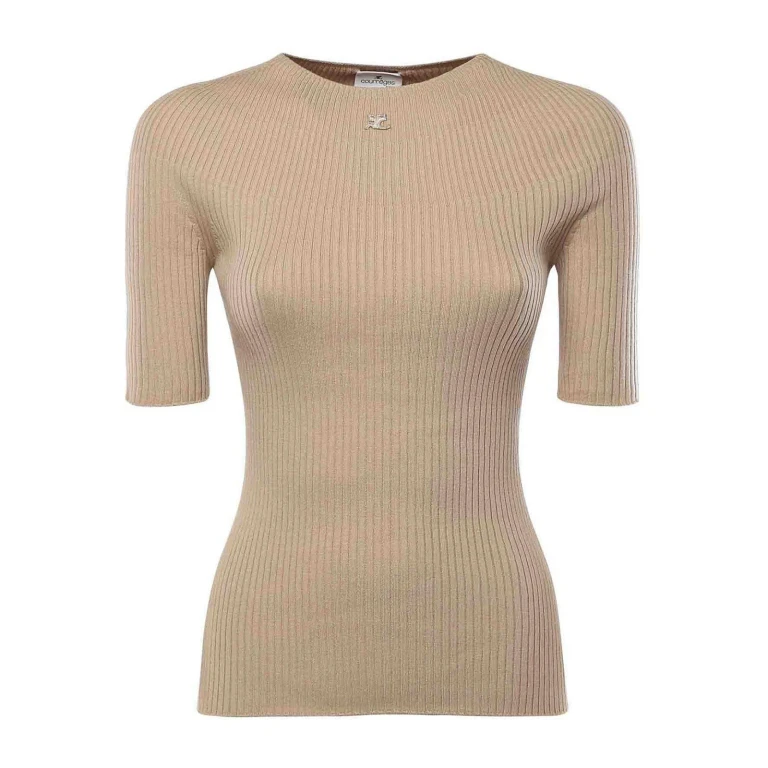 Courreges Pull Col Rond - Beige