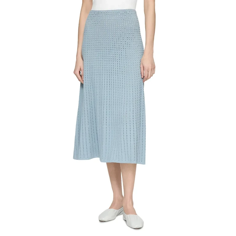 Lafayette 148 New York Pointelle Stitch Skirt