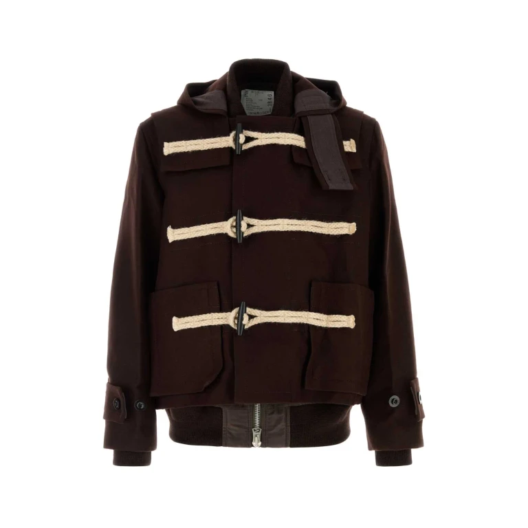Sacai Brown Wool Montgomery