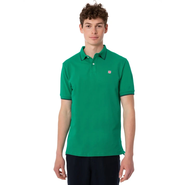 MC2 Saint Barth Green Piquet Polo With St. Barth Logo