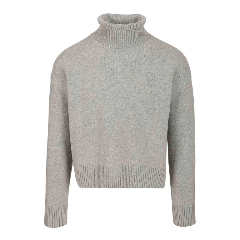 Ami Paris Pull Col Rond - Gris