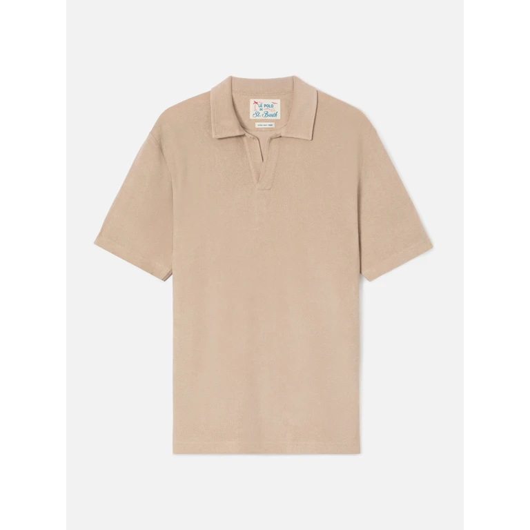 Mc2 Saint Barth Beige Jeremy Polo Terry-Effect Cotton Brown Shirt - Men