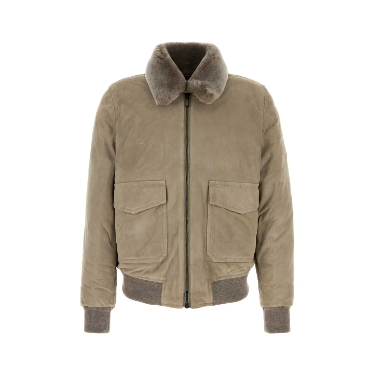 Moorer Dove Grey Suede Antenore Dow Jacket