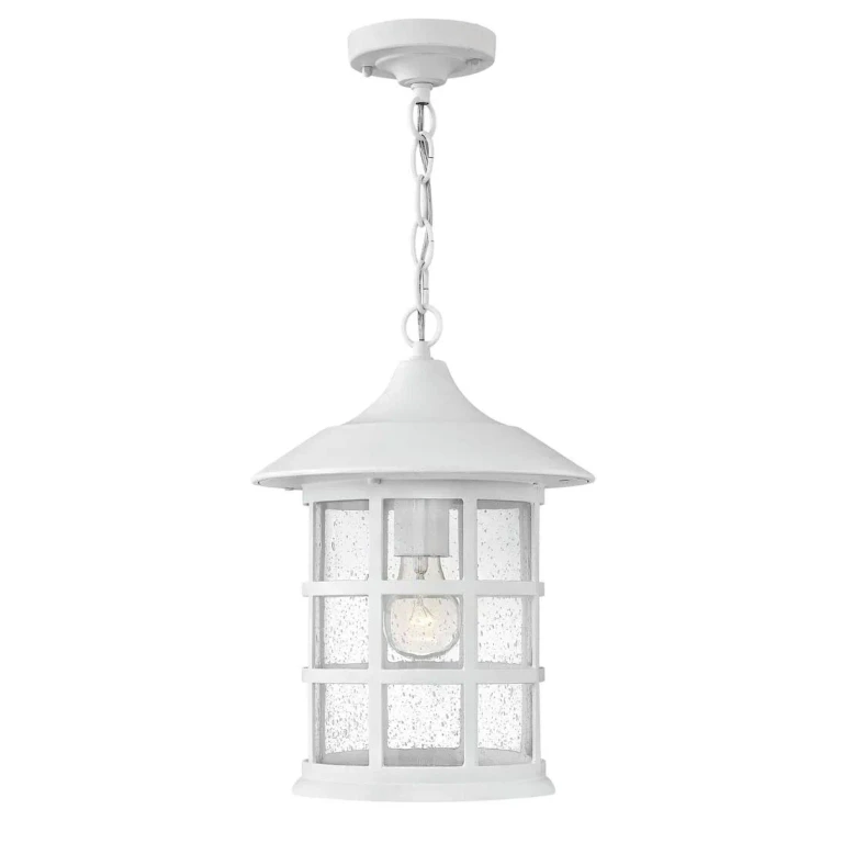 Classic White LED Hanging Lantern from the Freeport Collection