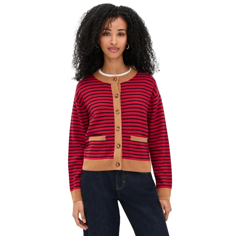 XIRENA Lillian Cardigan Red Stripe L
