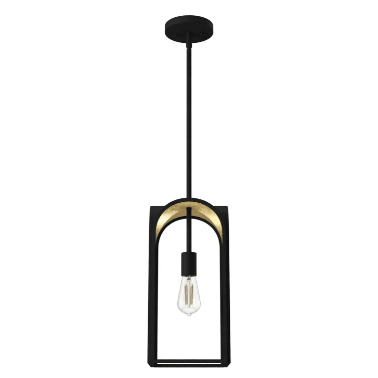 Natural Black Iron One Light Mini Pendant from the Dukestown Collection