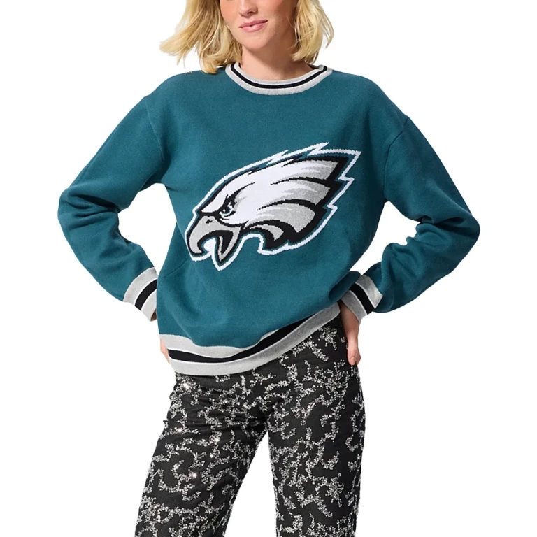 Terez Philadelphia Eagles Jacquard Crewneck Sweater