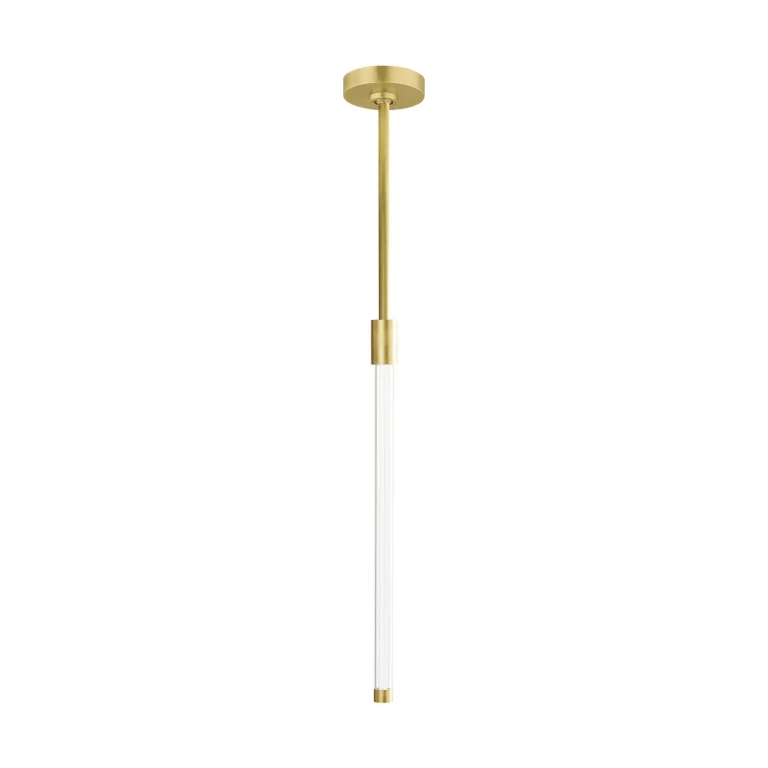Natural Brass LED Pendant from the Phobos Collection
